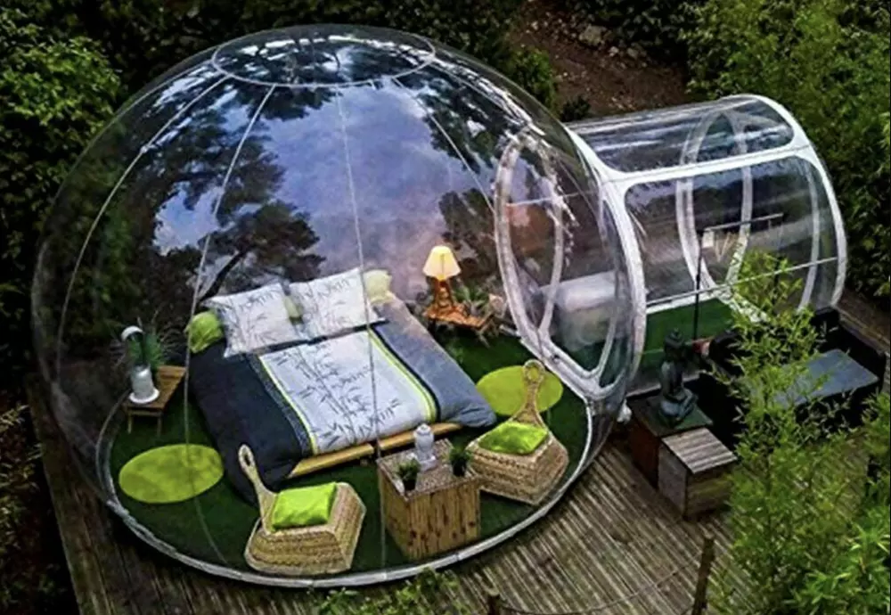 living in a bubble tent